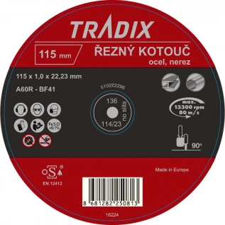 Kotouč řezný Tradix 115x1 mm