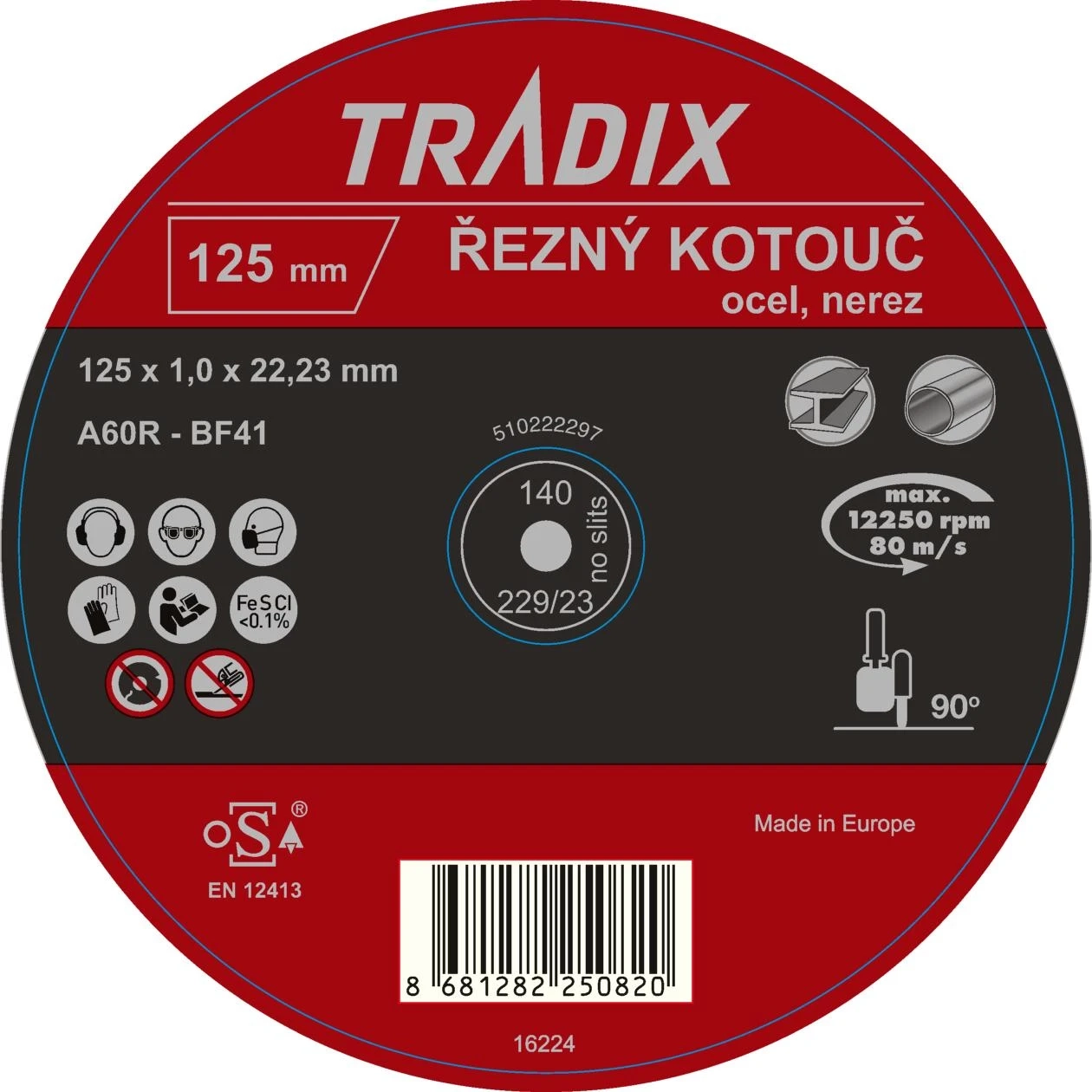 Kotouč řezný Tradix 125x1 mm - 125.webp