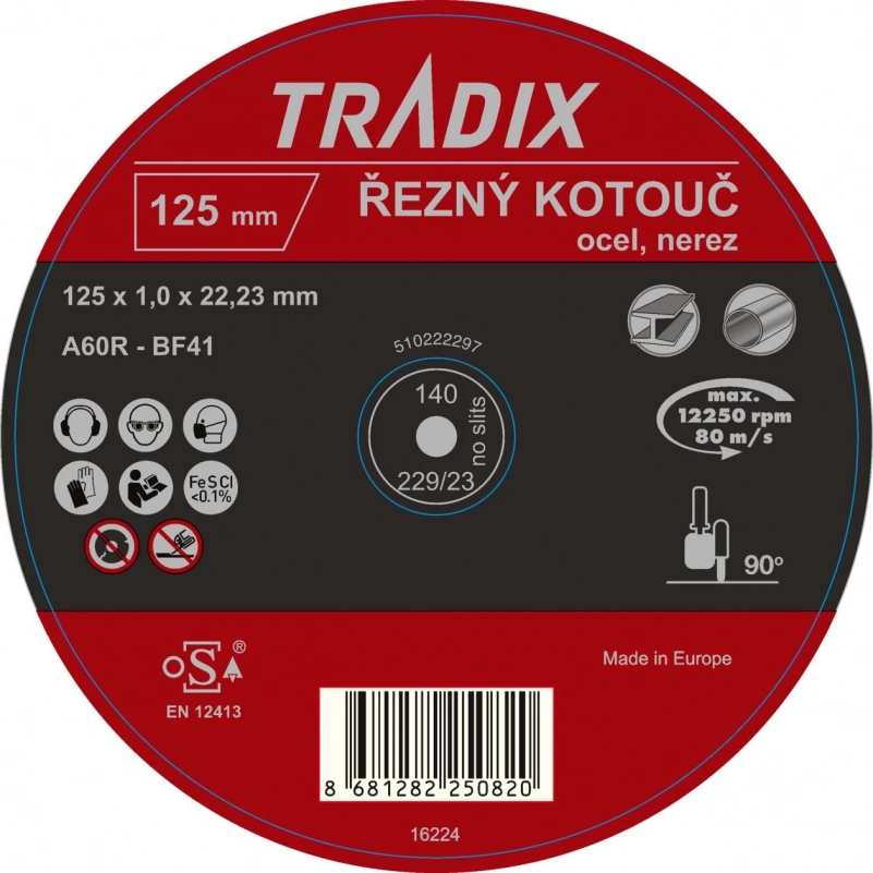 Kotouč řezný Tradix 125x1 mm