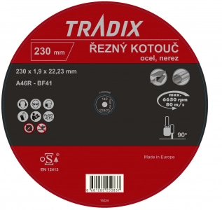 Kotouč řezný Tradix 230x1,9 mm