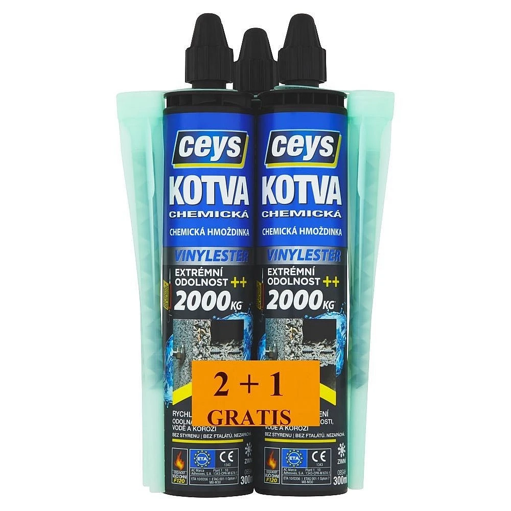 Chemická kotva Ceys vinylester 300 ml 2+1 zdarma - chemicka-kotva-vinylester.webp